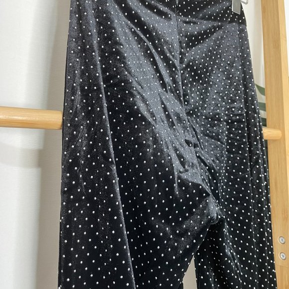 SOLD I.AM.GIA Black Velvet Studded Kelly Flare Pants XS - Picture 7 of 11